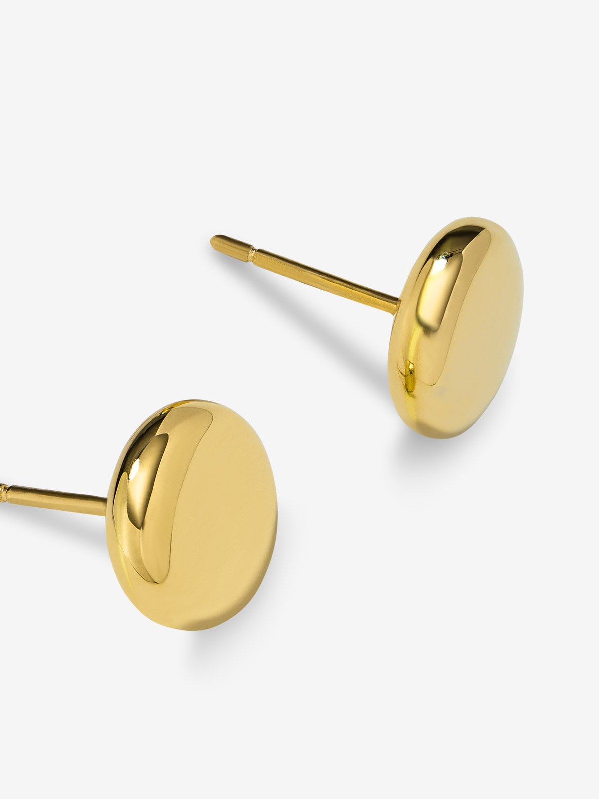Pendientes de botón de oro amarillo de 18K de 10mm