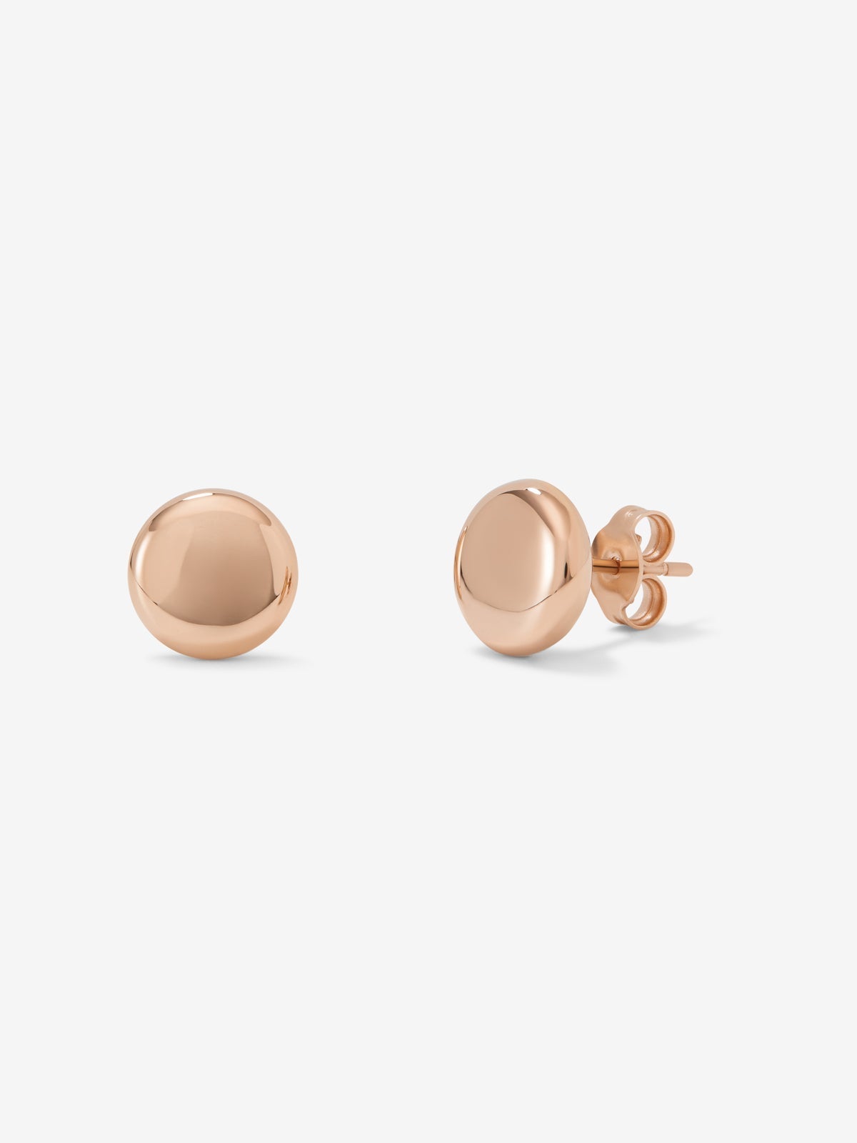 Pendientes de oro rosa de 18K con forma circular