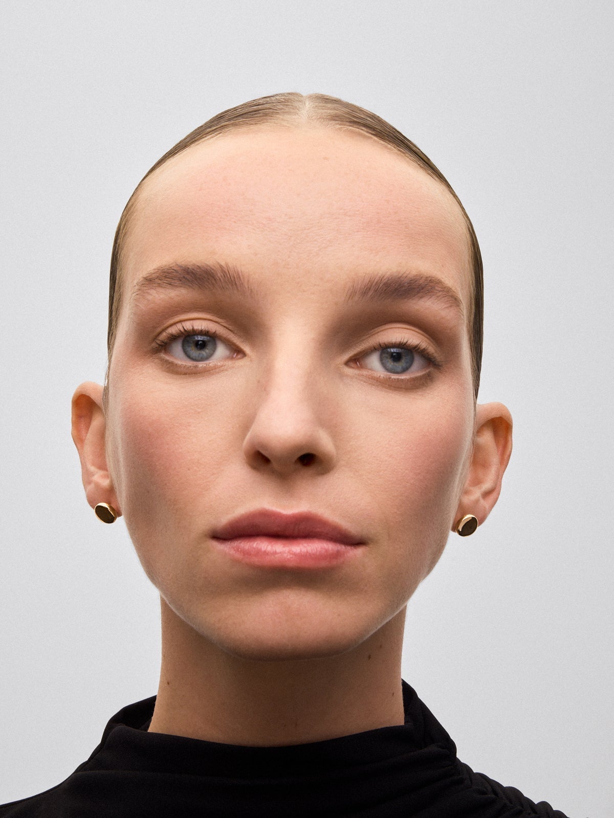 Pendientes de oro rosa de 18K con forma circular