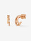 Pendientes doble aro de oro rosa de 18K con diamantes