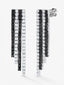 Pendientes colgante de oro blanco de 18K con diamante negro y diamante blanco