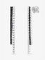 Pendientes colgante de oro blanco de 18K con diamante negro y diamante blanco