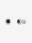 Pendientes orla de oro blanco de 18K con diamante negro y diamante blanco