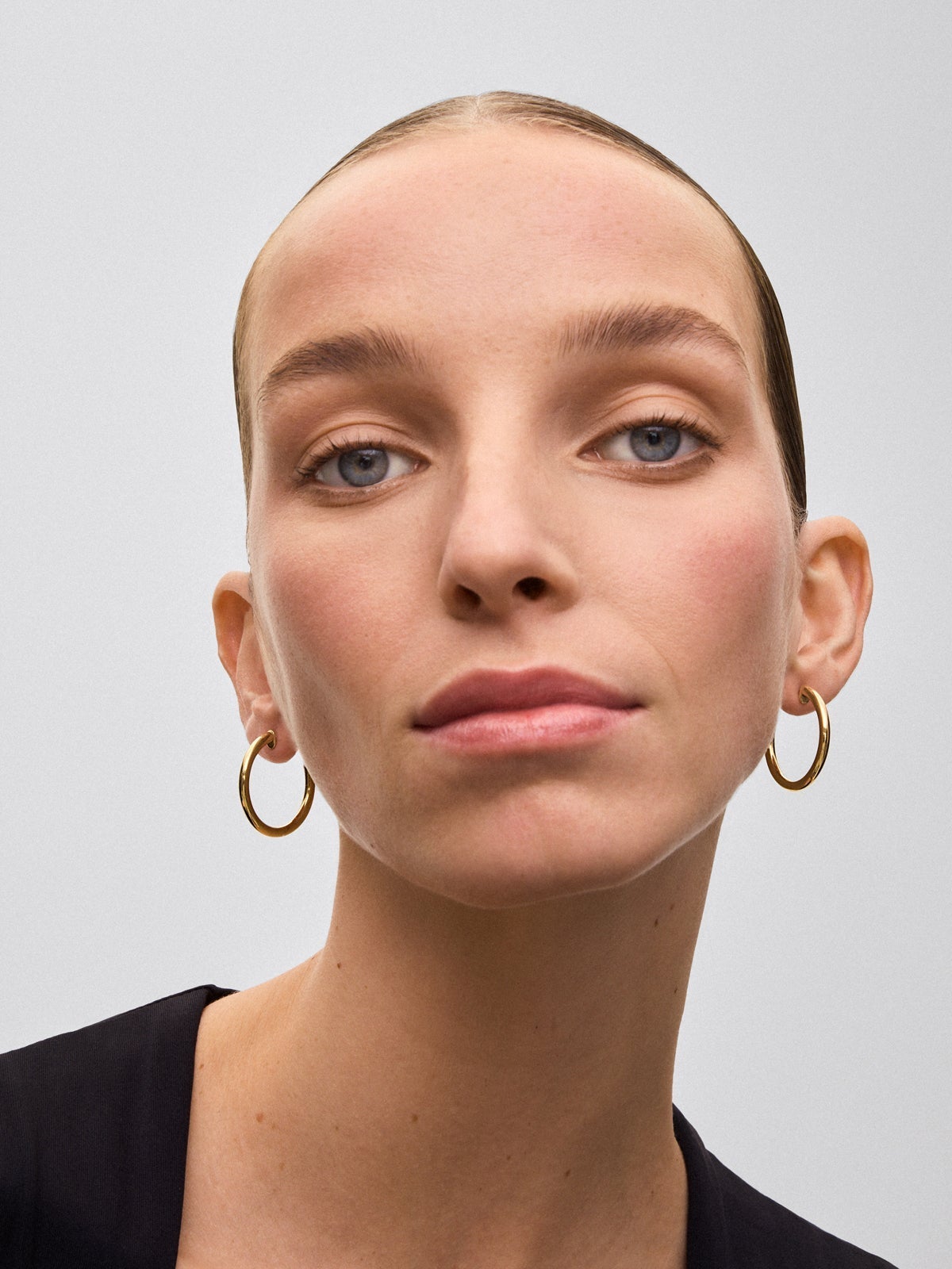 Pendientes de aro de oro amarillo de 18K 28,5mm