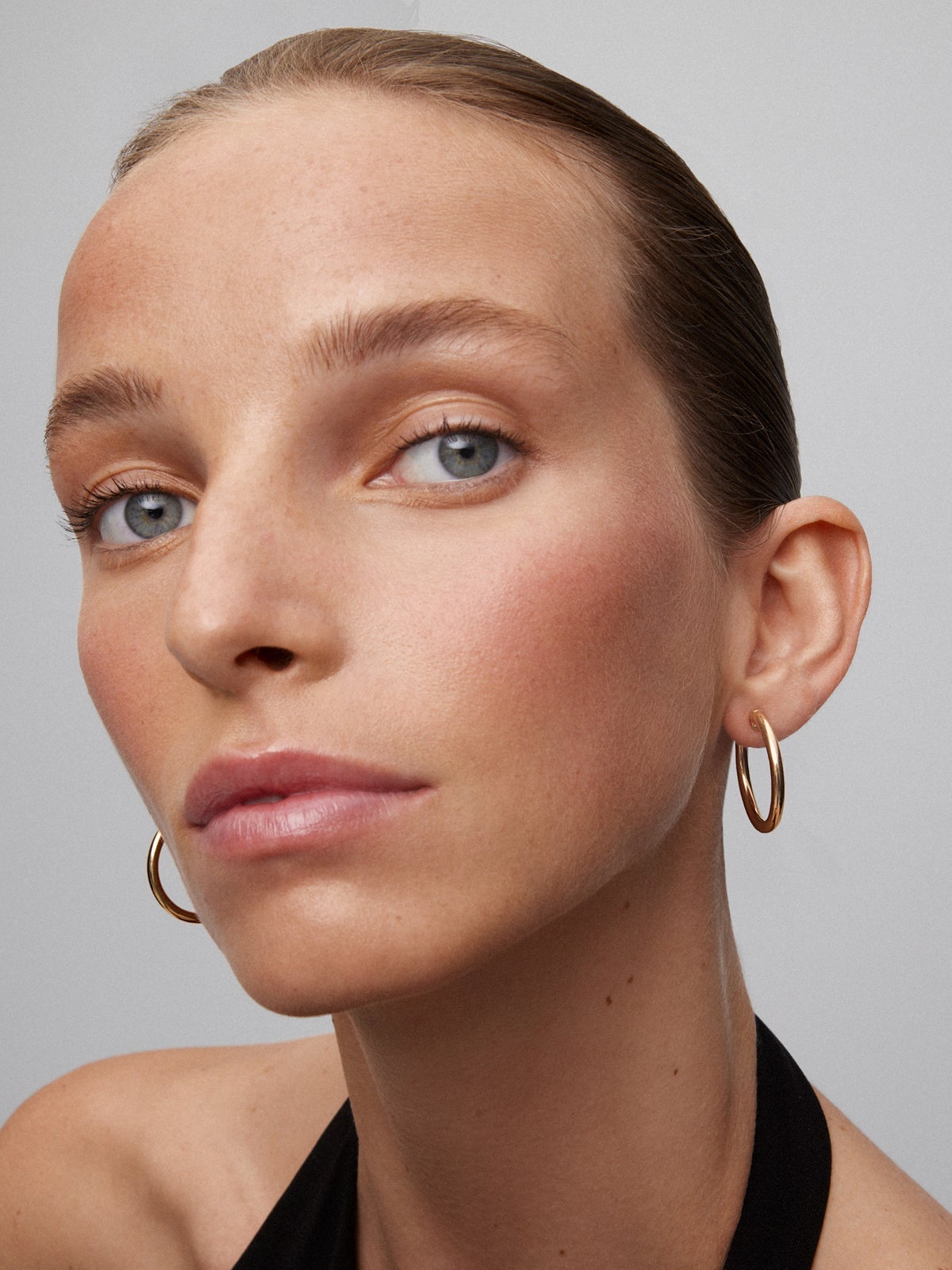 Pendientes de aro de oro amarillo de 18K 28,5mm