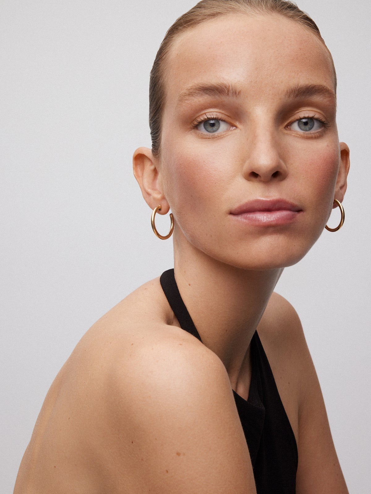 Pendientes de aro de oro amarillo de 18K 28,5mm