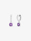Pendientes de plata 925 con amatistas moradas en talla brillante de 1,1 cts