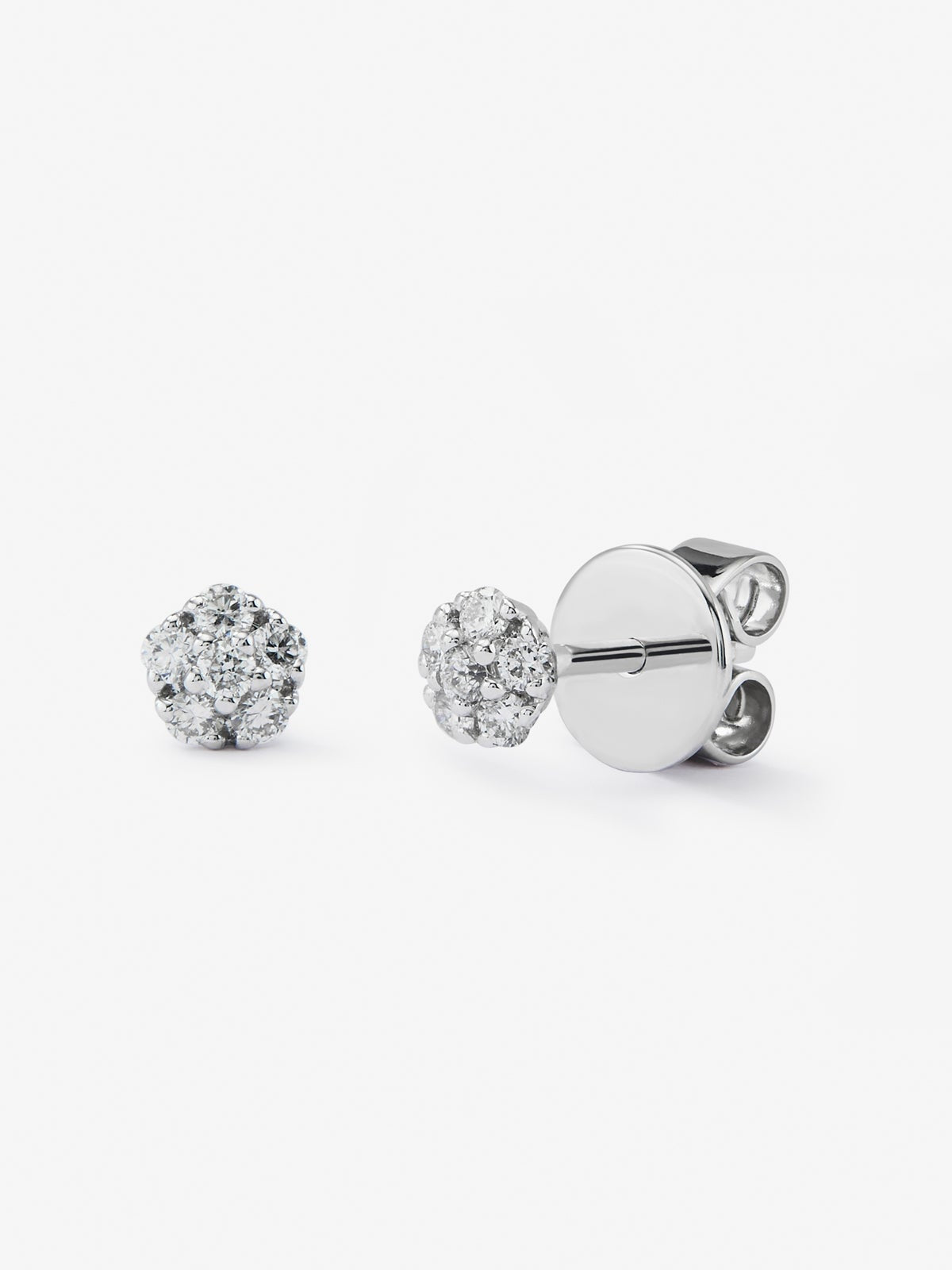 Pendientes de oro blanco de 18K con diamantes en talla brillante con un total de 0,18 cts