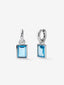 Pendientes de aro de plata 925 con topacios azul swiss en talla baguette con un total de 7 cts