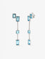 Pendientes largos de plata 925 con topacios azul London en talla baguette con un total de 7,2 cts