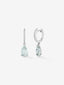 Pendientes de oro blanco de 18K con 2 amatistas verdes en talla pera con un total de 3,3 cts y 18 diamantes en talla brillante con un total de 0,14 cts