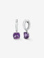 Pendientes de plata 925 con 2 amatistas verdes en talla cushion