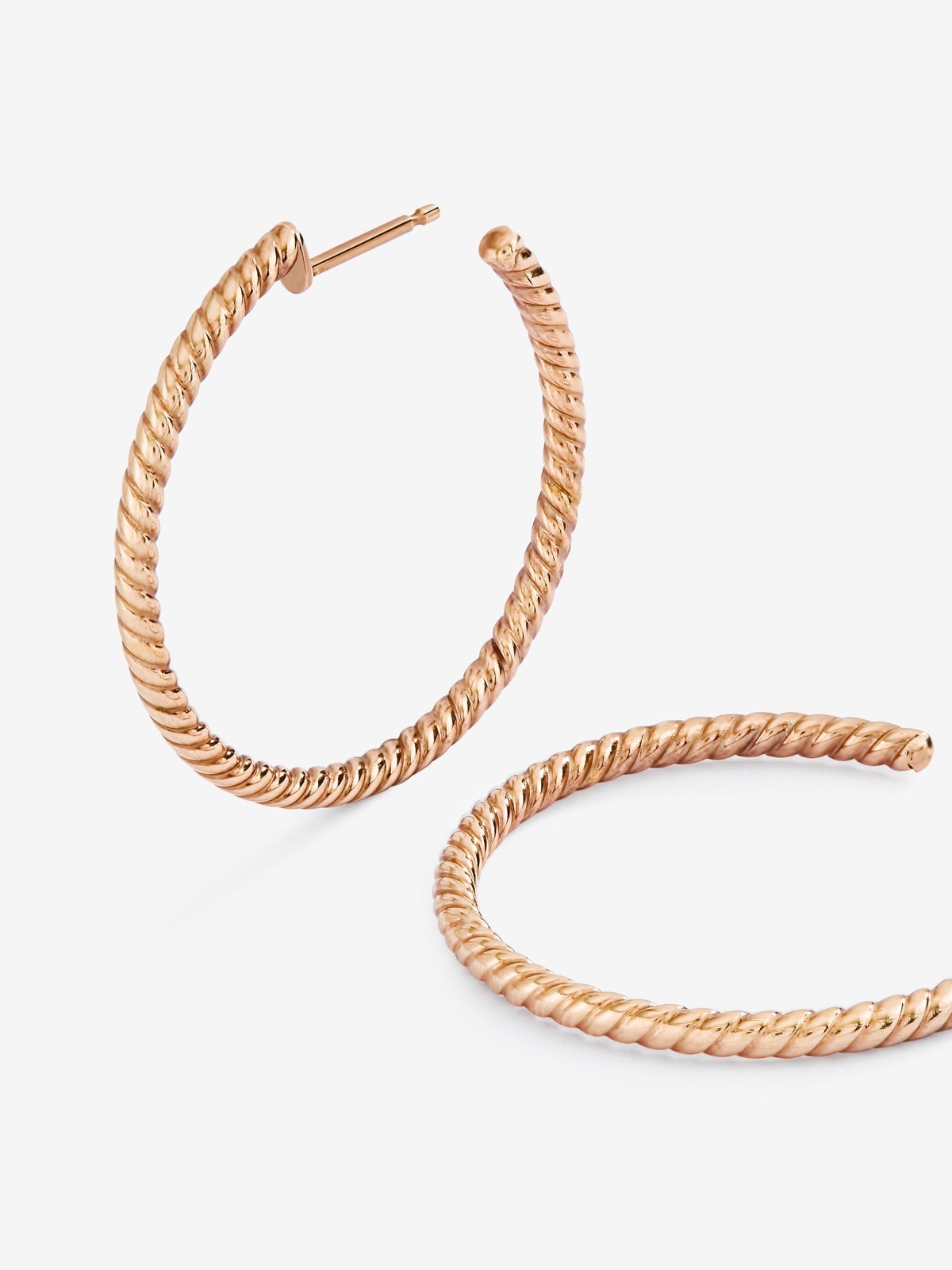 Pendientes gallonados de oro rosa de 18kt