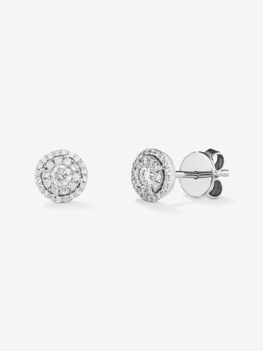 Pendientes de grace de oro blanco con diamante