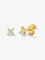 Pendientes de oro amarillo de 18K con diamantes blancos en talla brillante de 0,16 cts