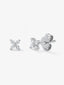 Pendientes flor de oro blanco de 18K con diamantes
