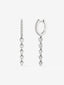 Pendientes aro largo de oro blanco de 18K con diamantes