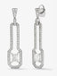 Pendientes de oro blanco de 18K con 2 diamantes en talla esmeralda con un total de 1 cts y 126 en talla brillante con un total de 0,63 cts