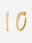Pendientes de aro de oro amarillo de 18K con diamantes blancos en talla brillante de 0,5 cts