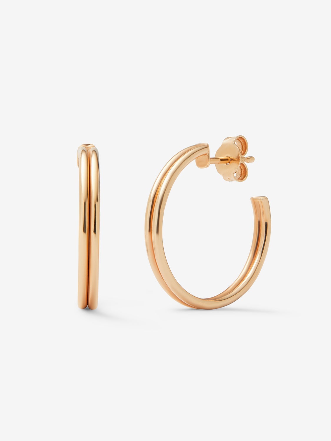 Pendientes de aro de oro rosa de 18K