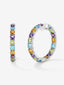 Pendientes aro cerrado de plata 925 con gemas multicolor
