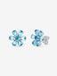 Pendientes flor de plata 925 con topacios azul swiss y london