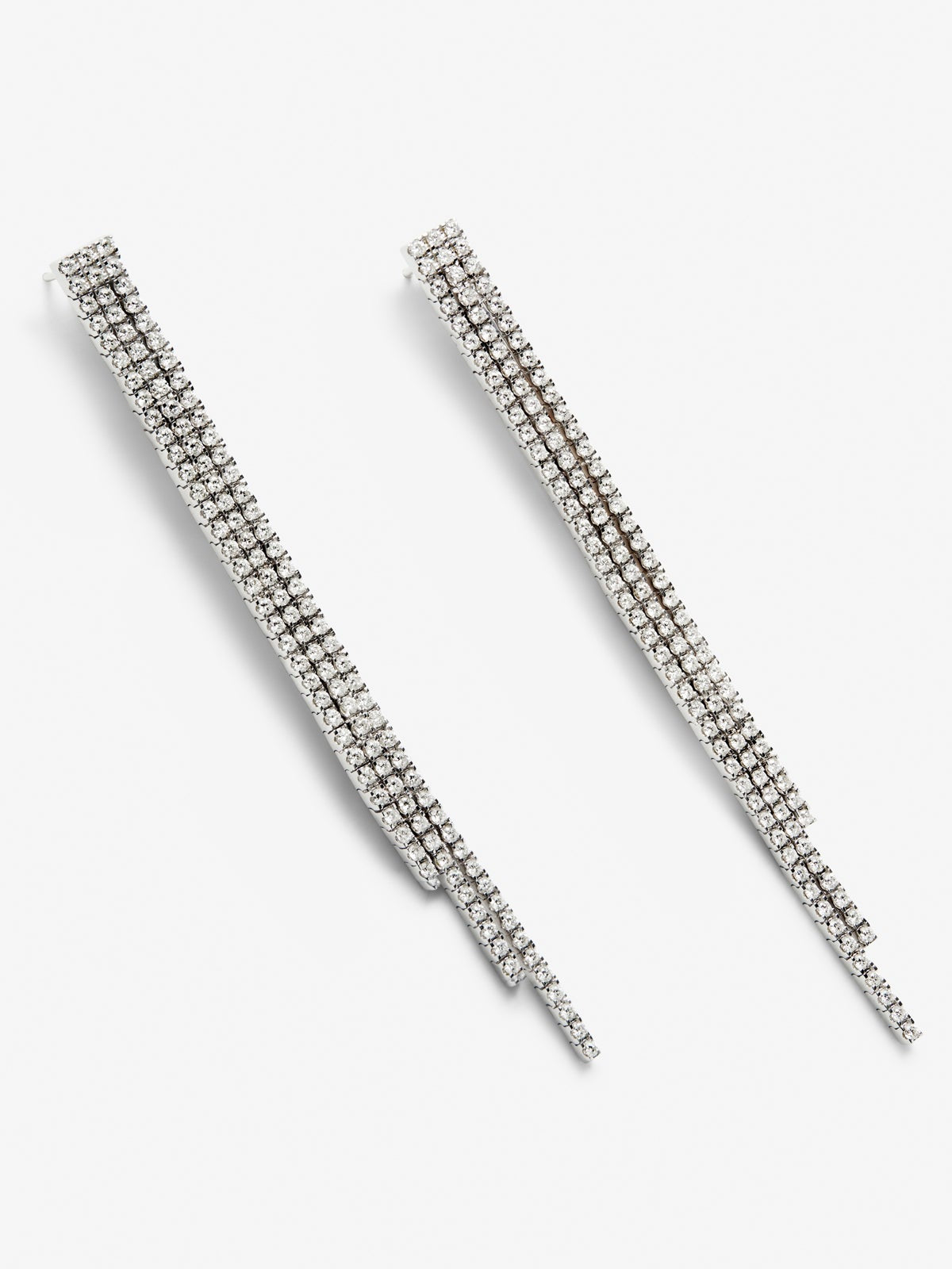 Pendientes de aro de oro blanco de 18K con 232 diamantes en talla brillante con un total de 4,06 cts