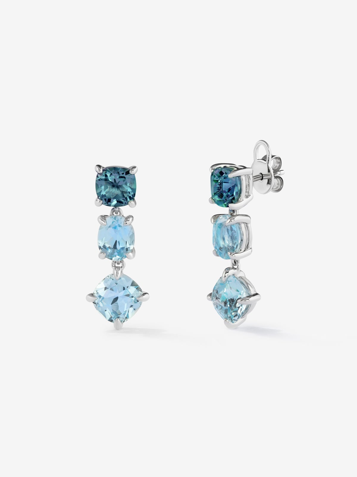 Pendientes largos de plata 925 de topacios