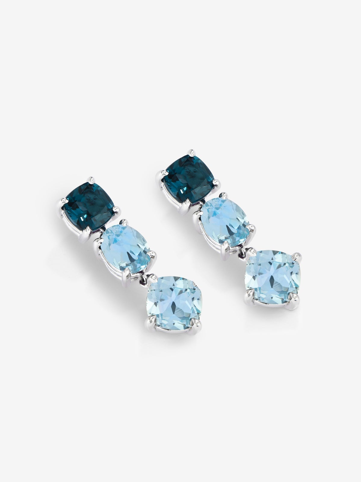 Pendientes largos de plata 925 de topacios