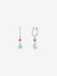 Pendientes de aro con colgante de oro blanco de 18K con aguamarina y turmalina