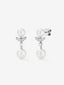Pendientes de oro blanco de 18K con 2 perlas akoya y 14 diamantes en talla brillante con un total de 0,09 cts