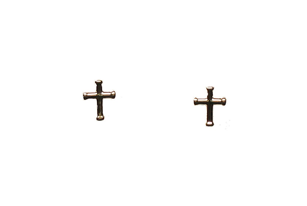 Pendientes cruz de oro amarillo de 18K