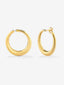 Pendientes aro liso grande oro amarillo de 18K con diamante