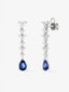 Pendientes de oro blanco de 18K con 2 zafiros azules en talla pera de 1,82 cts y 24 diamantes en talla brillante con un total de 0,86 cts