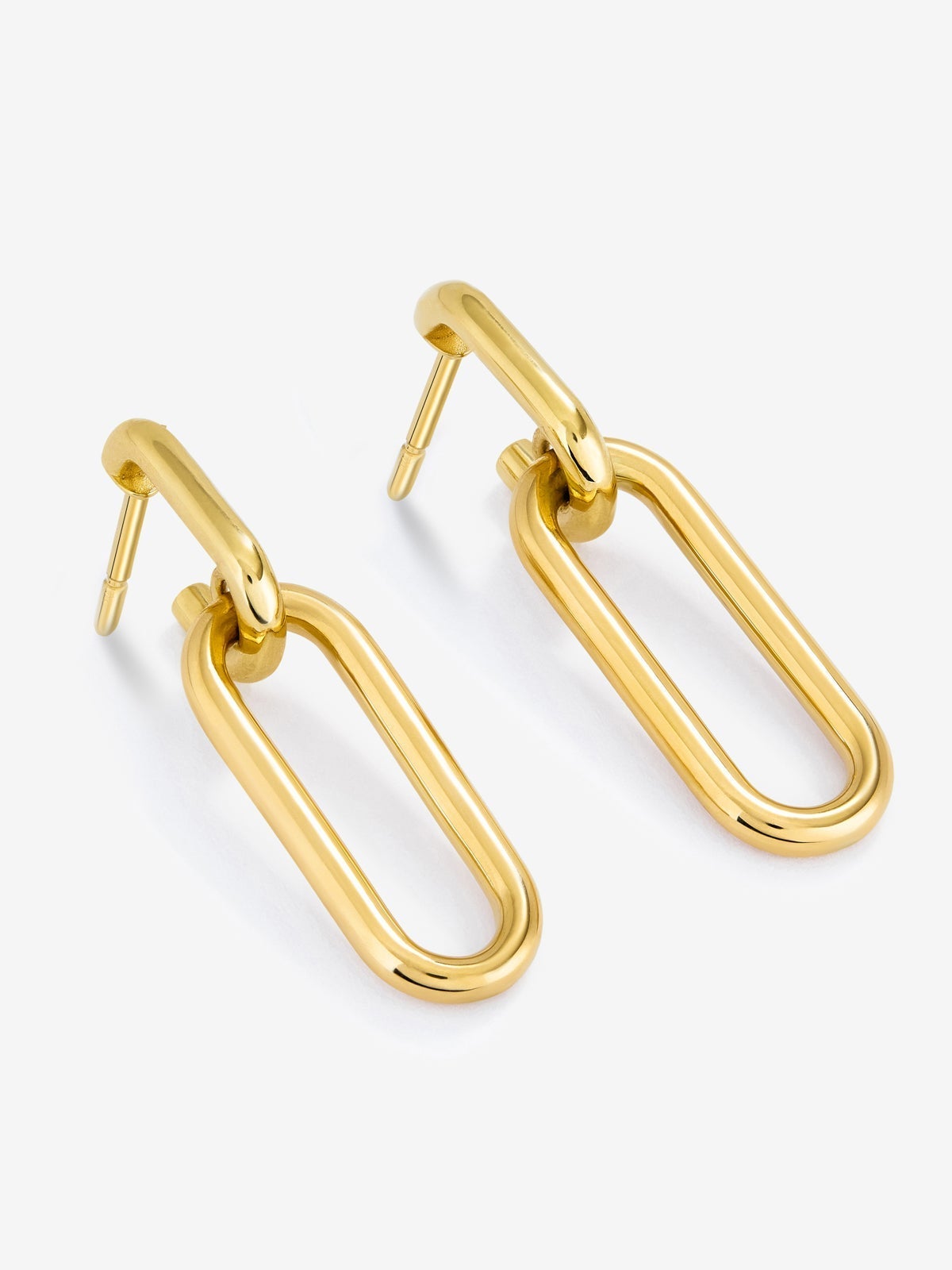 Pendientes medianos de eslabones forza de oro amarillo de 18K