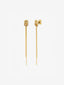 Pendientes largos de oro amarillo de 18K con diamantes blancos en talla brillante de 0,5 cts y forma de nudo