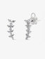 Pendientes trepadores de oro blanco de 18K con diamantes blancos en talla brillante de 0,45 cts
