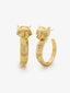 Pendientes de aro de oro amarillo de 18K con 52 diamantes en talla brillante con un total de 0,16 cts y forma de tigre
