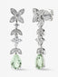Pendientes de oro blanco de 18K con 52 diamantes en talla brillante con un total de 0,95 cts y amatistas verdes en talla pera
