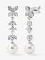 Pendientes de oro blanco de 18K con 62 diamantes en talla brillante con un total de 0,99 cts y 2 perlas akoya de 8,5 mm