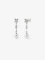 Pendientes de oro blanco de 18K con 28 diamantes en talla brillante con un total de 0,59 cts y 2 perlas akoya de 8,5 mm