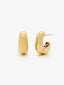 Pendientes pequeños de aro de oro amarillo de 18K con diamantes en talla brillante de 0,05 cts
