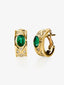 Pendientes de oro amarillo de 18K con esmeralda en tallla oval de 3 cts y diamantes en talla brillante con un total de 1,58 cts