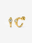 Pendientes de aro en oro amarillo de 18K con diamantes en talla brillante con un total de 0,34 cts