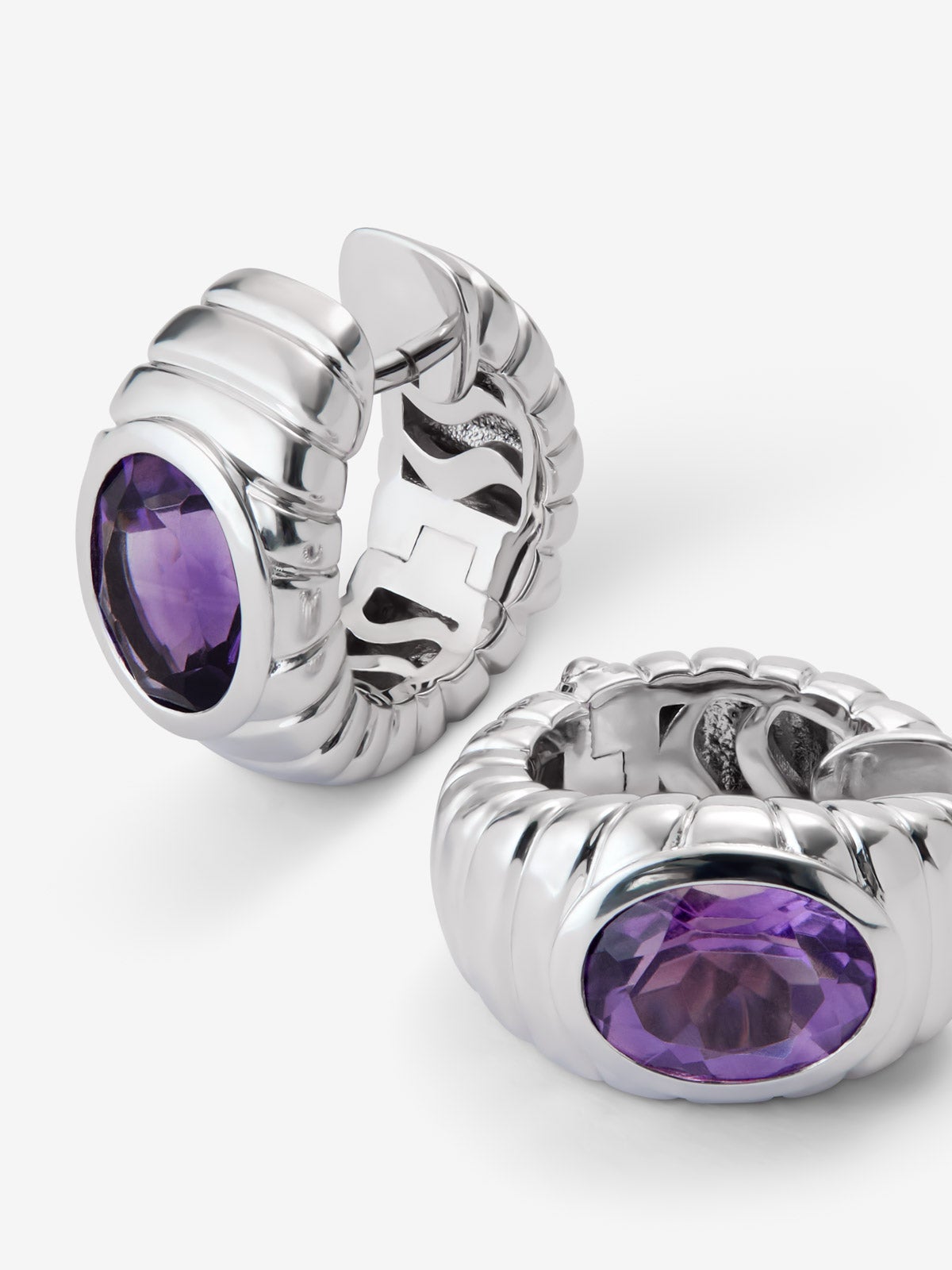 Pendientes de plata 925 con amatistas morada