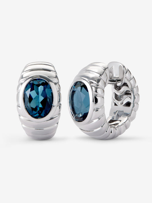 Pendientes de plata 925 con topacios azul London