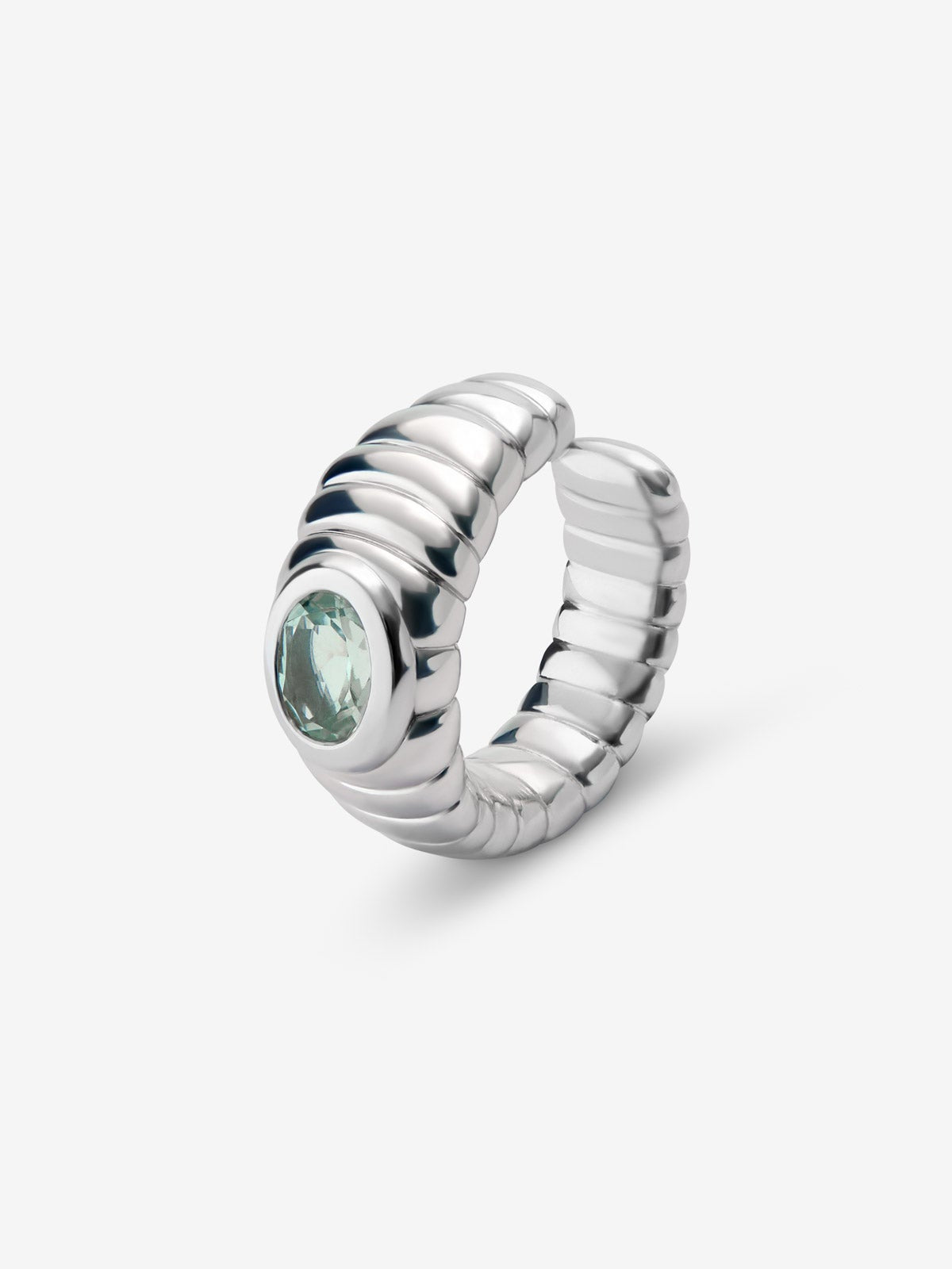 Earcuff de plata 925 con amatista verde