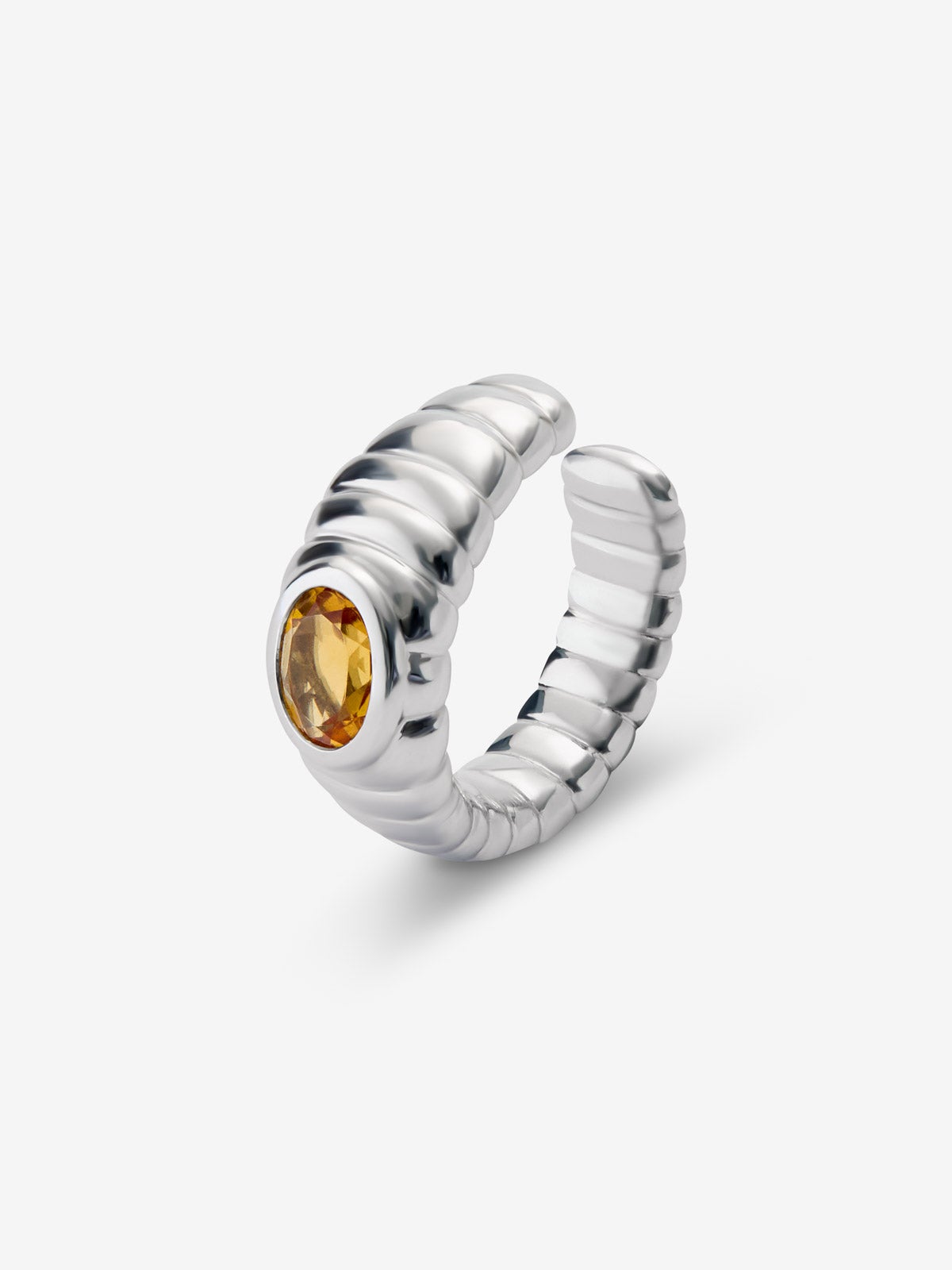 Earcuff de plata 925 con cuarzo citrino