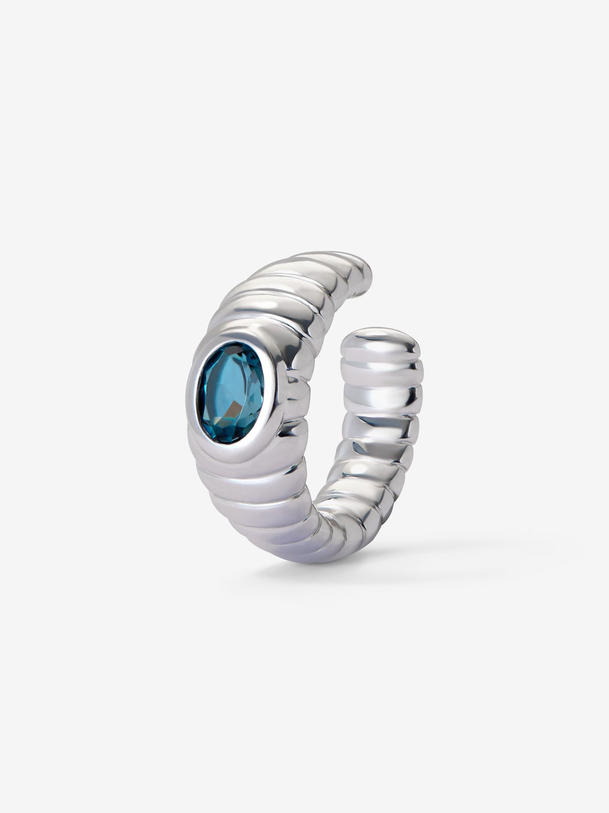 Earcuff de plata 925 con topacio azul London
