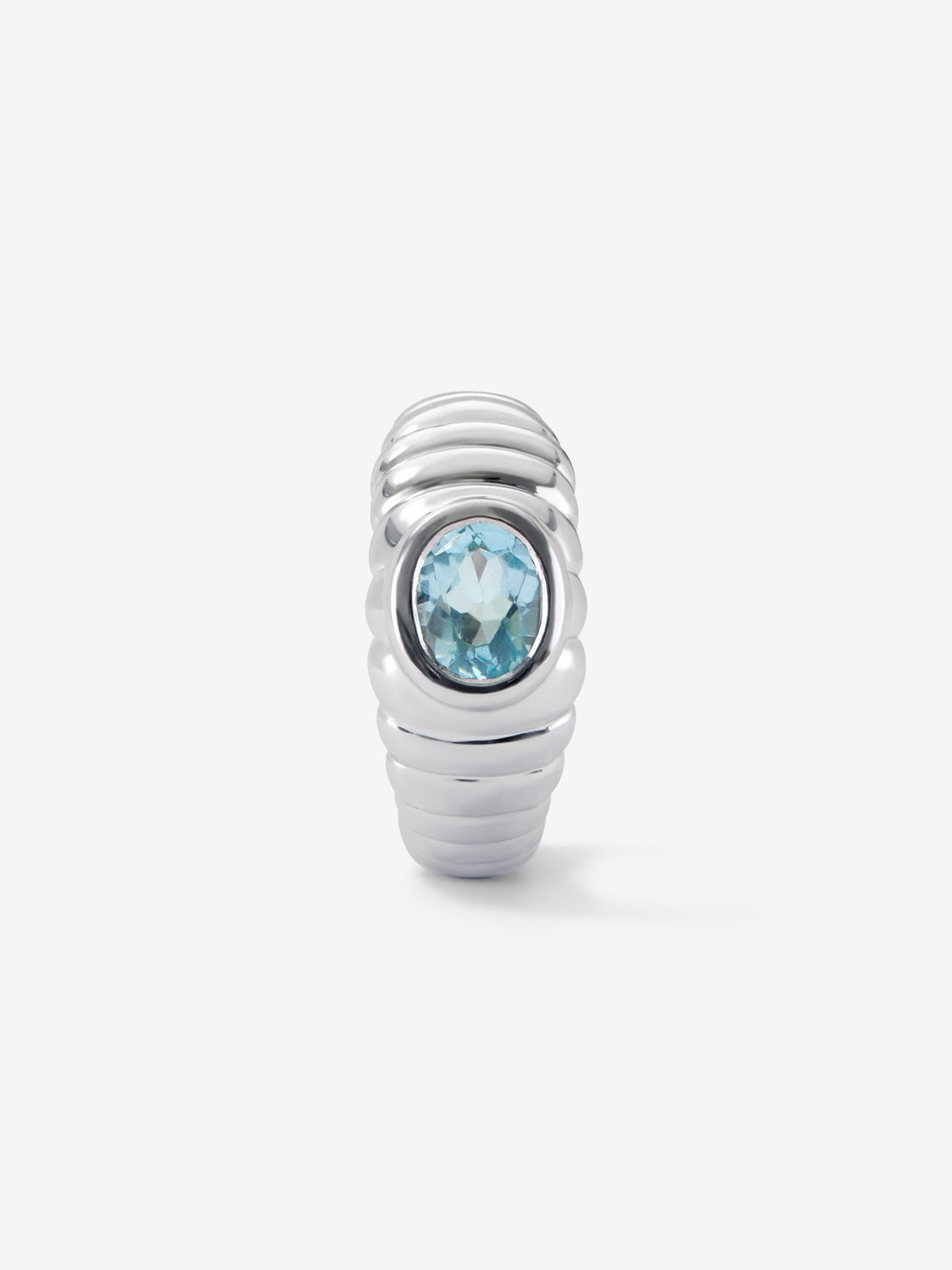 Earcuff de plata 925 con topacio azul sky